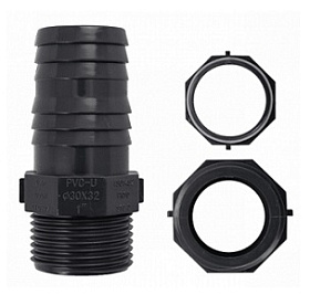 Штуцер 1 п/п, полипропиленовый, из АБС пластика