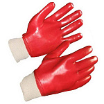 Перчатки МаслоБензоСтойкие с ПВХ покрытием  красные 