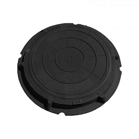 Люк канализационный круглый 46см садовый, черный (прочн. 0,7т)
