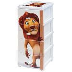 Комод 4-х секционный Лев белый РП-451