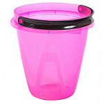 Ведро пласт. 8 л. Лайт прозрач. розовое