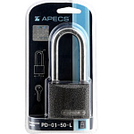 замок Навесной PD 01-50-L APECS, английский, 3 ключа, автомат