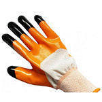 Перчатки оранжевые с черн. пальцем