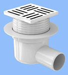 Трап РР 50 (150х150) гориз. спуск, регулируемая решетка пласт. (ТА5610)