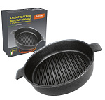 Сковорода-гриль круглая чугунная CH24, диа 24 см (2 боковые ручки)