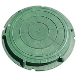 Люк канализационный круглый 46см садовый, зеленый (прочн. 0,7т)