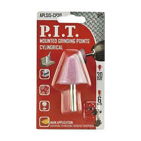 Шарошка абразивная конусная P.I.T. 30x30 мм, хвостовик 6 мм (APLS15-CP30)