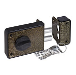 замок Накладной ЗН-1-3 ЗЕНИТ бронза, английский, без защелки, запирание ключом, 4 ключа