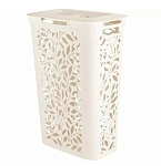 Корзина д/белья Leaves 440х340х635мм 60л цв.молочный С48907