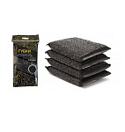 Губка универсальная ВПОРЯДКЕ со стальной нитью (черная) 4шт/уп 