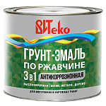 Грунт-эмаль по ржавчине 3 в 1 зеленая ВИТЕКО  2,6 кг.