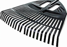 Грабли веерные пластмассовые 23 зуба "Floks" черные 500мм б/ч