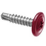 Саморез 4,2х13мм с пресс-шайбой, наконечник сверло (100 шт) красный RAL3005