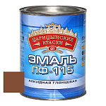 Эмаль коричневая ПФ 115  0,8 кг.