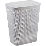 Корзина для белья, 35 л, прямоугольная, плетеная, пластик, смоки, Idea, Пирула, М2614