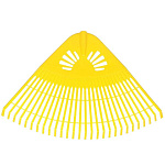 Грабли веерные пластмассовые 28 зубцов Гардения жёлтые  без черенка