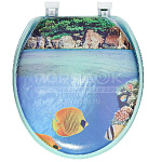 Сиденье для унитаза Мягкое с рисунком Океан в ассортименте