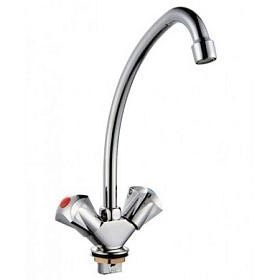 Смеситель д/кухни 1/2 кер. Казань КС-55 55064 мет. мах, лат. гайка, б/подводки