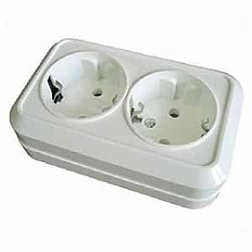 Розетка 2-м ОП "Хит"  16А с/з RА-16-238-В