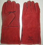 Перчатки "Краги" из расщепленной кожи (красные)