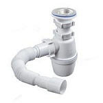 Сифон бутылочный ОРИО 1 1/2х40, с пласт. решеткой D=70мм, с гибкой трубой 40-40/50 А-7001