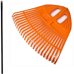 Грабли веерные пластмассовые 23 зуба Гардения оранж. 500мм с фибергласовым черенком