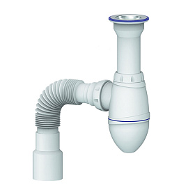 Сифон Ани 1 1/2"х40 литой выпуск, с гофрой 40х40х50 А120