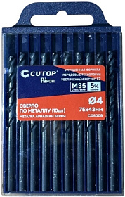 Сверло по металлу с кобальтом 5% CUTOP Profi  4,0 х 75 мм, (10шт)