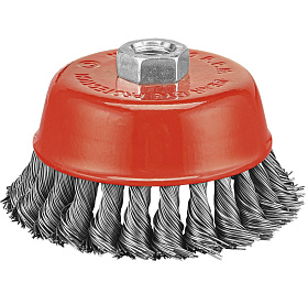 Кордщетка чашечная P.I.T. 80x0,5мм, стальная крученая проволока, резьба M14 (APLS12-R080)											