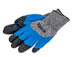 Перчатки серо-синие с черными пальцами L-312-1