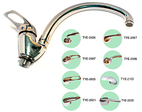 Смеситель д/кухни "Белые Колодези" "утка" шар. 40мм, п/гайку TYE-2105 (D536)
