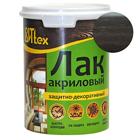 Лак защитно декоративный акриловый венге ВИТtex 0,9 кг.