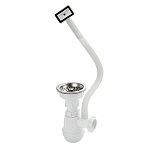 Сифон для мойки, большая горловина с переливом