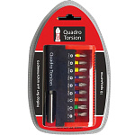 Набор бит Ph1,2,3 Pz1,2,3 шестигр. 4мм, Torx 30, шлиц 5х25мм, дерржатель Quadro Torsion (10пр.)