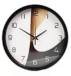 Часы настенные 30х30х4см круглые, черные, Концепт Y4-5197
