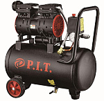 Компрессор PAC24-C1 P.I.T. (0.6кВт, 110л/мин, 8 бар, 24л, 2 цил, 1 вых, пр. привод, безмасл.)