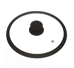 Крышка для посуды стекло, 24см, Daniks, чер, с силик ободом, HA224B