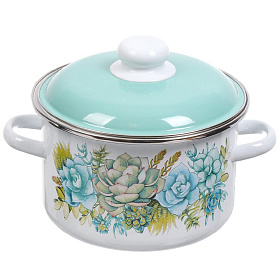 Кастрюля эмал.  3,0л Монантес 6RD181М, белоснежная