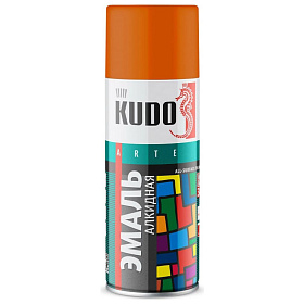 Эмаль аэрозольная "KUDO" унив., оранжевая, 520мл.