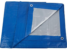 Тент тарпаулин синий/серебро 5х6м