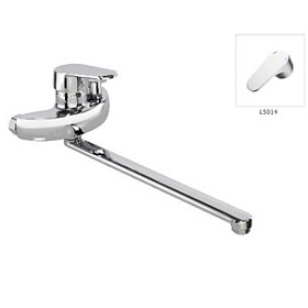 Смеситель д/ванны шар.  картр. 40мм, излив L-нос, перекл. в корпусе, кран-букса, корпус хром L5014