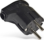 Вилка эл. с/з 16А 250В черная угловая TANGO