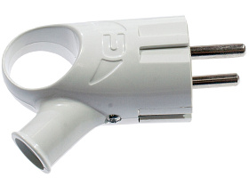 Вилка электрич. с ушком с/з белая16А 250В А112 Universal 