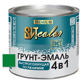Грунт-эмаль  по ржавчине ярко-зеленая быстросохнущая ВИТ color  1,8 кг.