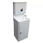 Умывальник "Весна" МИНИ с ЭВН и тумбой (пластмас.мойка 42*37) белый