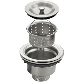 Выпуск для кухонной мойки с горловиной 90мм, 110х40, из нерж. стали, САТИН