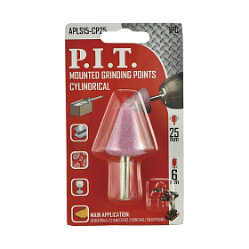 Шарошка абразивная конусная P.I.T. 25x30 мм, хвостовик 6 мм (APLS15-CP25)