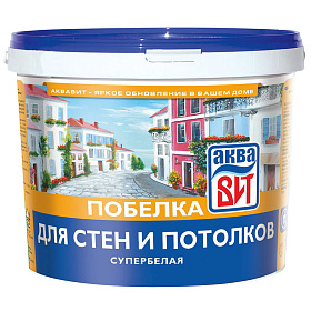Побелка супербелая, АкваВИТ 13 кг (ведро)