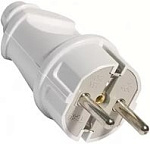 Вилка электрич. белая штепсел./угловая 16А с/з (В16-003)