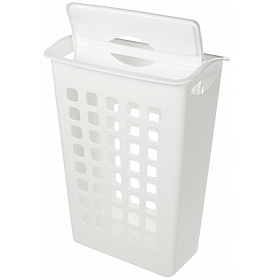 Корзина д/белья 38л 430х260х580с поворот.крыш. белый